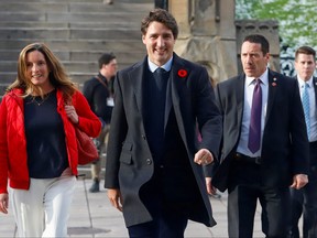 Prime Minister Justin Trudeau walks to a meeting with Liberal caucus members in Ottawa, Nov. 7, 2019. (REUTERS/Patrick Doyle/File Photo)