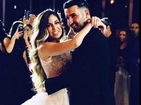 A wedding photo of former Toronto Maple Leafs star Nazem Kadri and his wife, Ashley Cave.