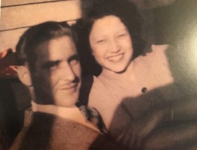 Ernest Earl Keith and his wife after the Second World War. FAMILY