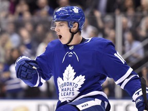 Mitch Marner had an MRI on his right ankle on Sunday after suffering an injury during the Leafs’ shootout loss against the Philadelphia Flyers on Saturday night. If he's gone any length of time, it would be a big blow to the team. (Frank Gunn/The Canadian Press)