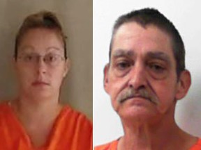 Amanda and Larry McClures are seen in undated mug shots.