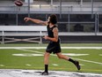 Colin Kaepernick is seen at a special training event created by Kaepernick to provide greater access to scouts, the media, and the public, at Charles. R. Drew High School in Riverdale, Georgia, U.S., November 16, 2019.