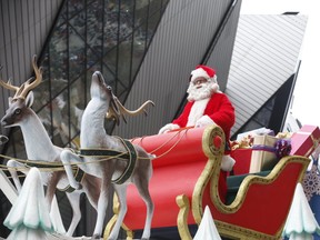 Last year's Toronto Santa Claus parade (seen here) began at Bloor St. W. and Christie St., but this year the floats -- including Saint Nick's -- will kick off from Bloor St. E. and Parliament St. at 12:30 p.m. on Sunday, November 17, 2019. (Jack Boland/Toronto Sun/Postmedia Network)