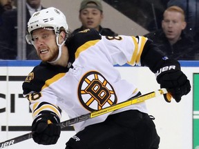 David Pastrnak of the Boston Bruins.  (BRUCE BENNETT/Getty Images)