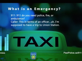 Peel Regional Police are warning the public about calling 911 for non-emergencies after a woman called 911 asking for an "emergency ride" to Union Station because she was afraid she was going to miss her train. (Peel Regional Police)