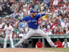 Pitcher Justin Shafer had a 3.86 ERA in 34 relief appearances for the Blue Jays spread over five different stints with the team. (David Butler II/USA TODAY Sports)