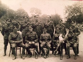 Sgt. Thomas William Mackenzie, 28 from Kingston (seated with white dog on lap) was killed on Nov. 7 1918, just days before the armistice that ended the First World war. Sgt. Mackenzie is Don Cherry’s great uncle.