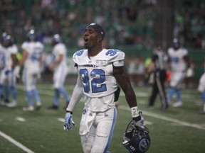 Running back James Wilder Jr. took the CFL by storm in his rookie season in 2017, the year the Argos won the Grey Cup. Toronto on Monday granted  his request for a release. (Kayle Neis/The Canadian Press)
