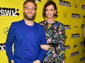 Seth Rogan and Charlize Theron attend the "Long Shot" movie premiere in Austin, Texas, on March 09, 2019. (Getty Images)