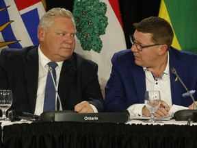 Premier Doug Ford (L) and Saskatchewan Premier Scott Moe were among the provincial leaders at the Dec. 2, 2019  meeting in Toronto. (Jack Boland, Toronto Sun)