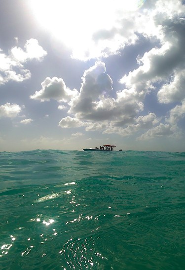 A boat near Sandy Island off the coast of Anguilla