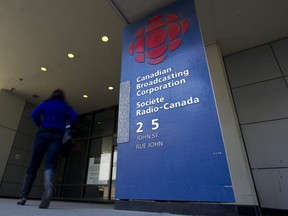 The Toronto headquarters of the Canadian Broadcasting Corporation is photographed on April 4, 2012.