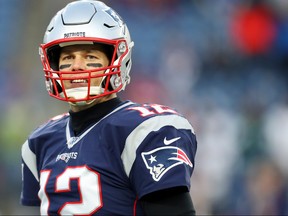 Tom Brady of the New England Patriots looks on before the game against the Buffalo Bill  at Gillette Stadium on Dec. 21, 2019 in Foxborough, Mass. (Maddie Meyer/Getty Images)