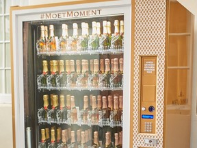 The champagne vending machine at the Lennox Hotel in Miami.