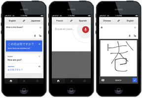 Google Translate helps travellers translate from one language to another.