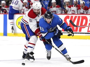 Canadiens defenceman Shea Weber, left, checks Jets' Kyle Connor during game last week. Weber was selected on Monday to be Montreal's only representative at the NHL All-Star Game.