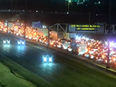 Traffic is jammed on Hwy. 400 after the southbound lanes had to be shut between Steeles and Finch Aves. so cops could investigate a triple shooting on Saturday, Dec. 7, 2019. (@OPP_GTATraffic on Twitter)