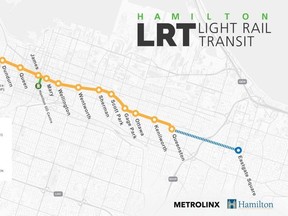 Hamilton LRT (B-Line) Route