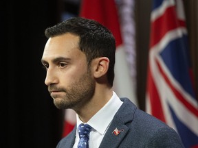 Ontario Education Minister Stephen Lecce at Queens Park in Toronto, Ont. on Friday, Dec. 6, 2019. (Stan Behal/Toronto Sun/Postmedia Network)