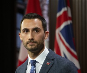 Ontario Education Minister Stephen Lecce at Queens Park in Toronto, Ont. on Friday, Dec. 6, 2019. (Stan Behal/Toronto Sun/Postmedia Network)
