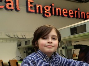 Nine-year-old Belgian student Laurent Simons, who studies electrical engineering and was on track to become the youngest university graduate in the world, poses at the University of Technology in Eindhoven, Netherlands November 20, 2019.