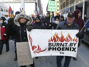 PSAC members protest the Phoenix pay system in Ottawa Thursday, February 28, 2019. (Postmedia file photo)