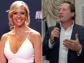 Kathryn Tappen, left, and former NHLer Jeremy Roenick.