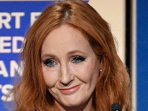 J.K. Rowling speaks onstage at the 2019 RFK Ripple of Hope Awards at New York Hilton Midtown on Dec. 12, 2019 in New York City.