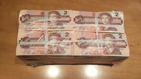 Stolen bundle of 1980’s $2 bills