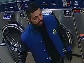 This unidentified man is a suspect in a Nov. 25 stabbing at a Scarborough laundromat, near Markham and Ellesmere Rds. (Toronto Police handout)
