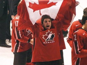 John Tavares celebrates after Canada won gold at the 2008 world juniors. LAURA NELLES/POSTMEDIA