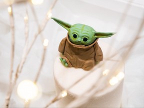 Baby Yoda available to order at the Grand Order of Divine Sweets on Queen St. W.