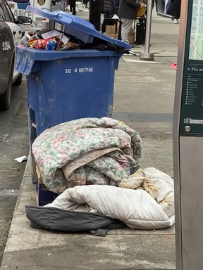 All that remains of the encampment at Yonge and Dundas
