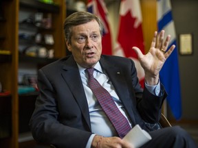 Toronto Mayor John Tory during a year end interview with the Toronto Sun at his office at City Hall in Toronto, Ont. on Thursday, Dec. 12, 2019. (Ernest Doroszuk/Toronto Sun/Postmedia Network)