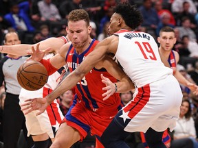 Detroit Pistons forward Blake Griffin is out after undergoing knee surgery. (USA TODAY SPORTS)