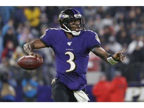 BALTIMORE, MARYLAND - DECEMBER 29: Quarterback Robert Griffin III #3 of the Baltimore Ravens rushes against the Pittsburgh Steelers during the second quarter at M&T Bank Stadium on December 29, 2019 in Baltimore, Maryland.