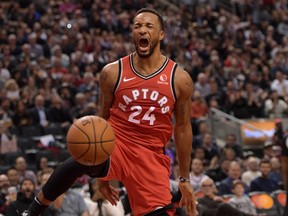 Toronto Raptors guard Norman Powell is set to return from injury on Sunday. (USA TODAY SPORTS)