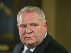 Ontario Premier Doug Ford addresses media outside of his office at Queen's Park on Jan. 16, 2020. (Ernest Doroszuk, Toronto Sun)