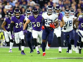 Titans running back Derrick Henry has been on an historic run. (GETTY IMAGES)