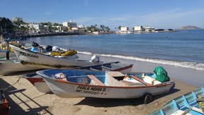 View of the Mazatlan coast from the malecon.