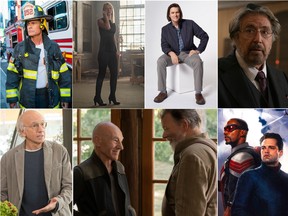 Rob Lowe in 9-1-1: Lone Star; Claire Danes in Homeland; Jim Carrey in Kidding; Al Pacino in Hunters; the Falcon and the Winter Soldier; Picard; and Larry David in Curb Your Enthusiasm.