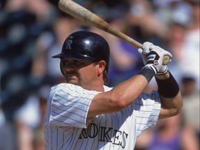 Canadian Larry Walker was elected to the Baseball Hall of Fame on Tuesday. (GETTY IMAGES)