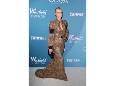 US-South African actress Charlize Theron attends the 22nd Costume Designers Guild Awards in Beverly Hills on January 28, 2020.