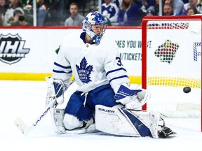 An 8-4 loss to Florida on Sunday marked the eighth time in nine starts that Maple Leafs goalie Frederik Andersen, who was pulled for the second time in three games, has allowed at least three goals. (USA TODAY Sports)