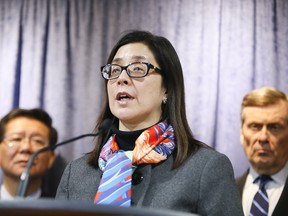 Dr. Eileen de Villa, Toronto’s chief medical officer of health, other city officials join the  Chinese Canadian National Council for Social Justice to discuss racism associated with the Coronavirus during a press conference on Wednesday Jan. 29, 2020.