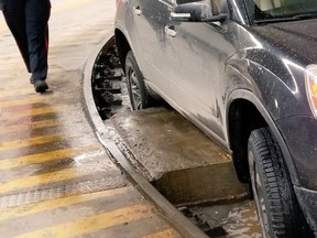 An SUV drove into the TTC tunnel on Queen's Quay and reached Union Station before it got stuck early Wednesday, Jan. 22, 2020.