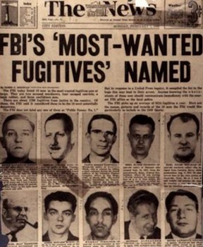 The first Most Wanted roster in the Washington Daily News. SCRIPPS-HOWARD