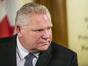 Ontario Premier Doug Ford addresses media outside of his office at Queen's Park in Toronto, Ont. on Thursday, Jan. 16, 2020. (Ernest Doroszuk/Toronto Sun/Postmedia Network)