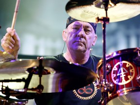 Drummer Neil Peart of Rush performs at the Barclays Center on October 22, 2012 in the Brooklyn borough of New York, New York.
