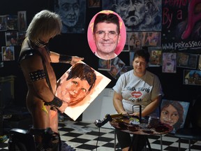 Simon Cowell (inset) reportedly stormed off a 'Britain's Got Talent' audition where an artist painted with his penis. (Getty Images)